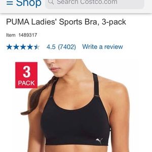 NEW-PUMA 3 pack performance sports bra